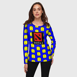 Лонгслив женский Dota smile pattern, цвет: 3D-принт — фото 2