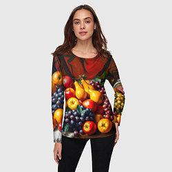 Лонгслив женский Фруктовый натюрморт, цвет: 3D-принт — фото 2