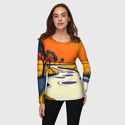 Лонгслив женский Арт с фантастическим пейзажем, цвет: 3D-принт — фото 2