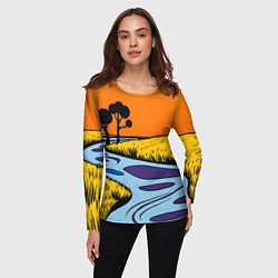 Лонгслив женский Пейзаж с фантастической природой, цвет: 3D-принт — фото 2