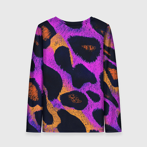 Женский лонгслив Неоновый леопардовый узор / 3D-принт – фото 2