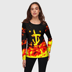 Лонгслив женский Doom огненное лого, цвет: 3D-принт — фото 2