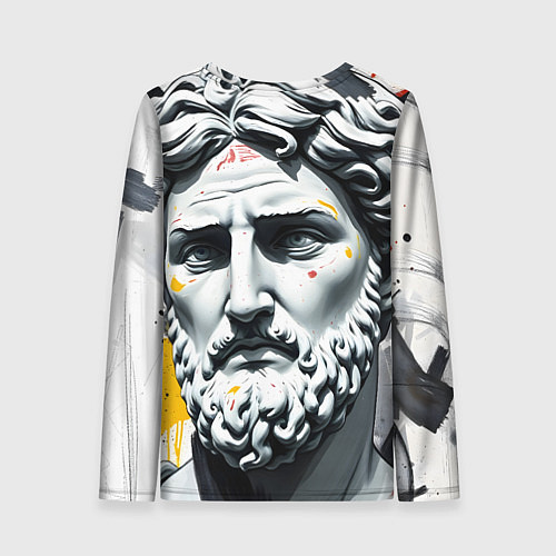 Женский лонгслив Античный портрет и краска / 3D-принт – фото 2