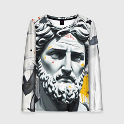 Лонгслив женский Античный портрет и краска, цвет: 3D-принт