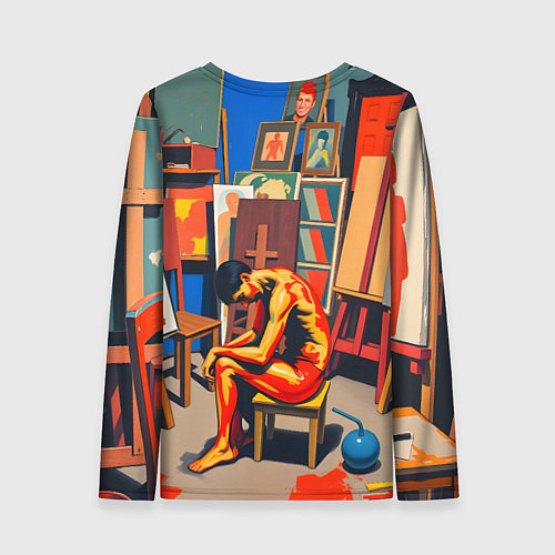 Женский лонгслив Художник в мастерской / 3D-принт – фото 2