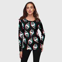 Лонгслив женский Skyrim glitch logo patten, цвет: 3D-принт — фото 2