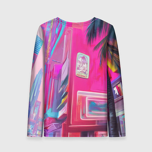 Женский лонгслив Бэтмен в розовом стиле / 3D-принт – фото 2