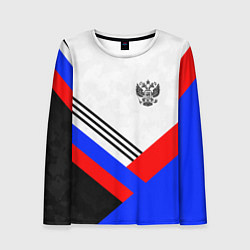 Лонгслив женский Герб России - минимализм, цвет: 3D-принт