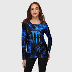 Лонгслив женский Monster energy искры дымы, цвет: 3D-принт — фото 2