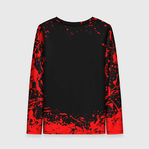 Женский лонгслив Ведьмак красные краски / 3D-принт – фото 2
