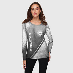 Лонгслив женский Brighton - grey gradient вертикально, цвет: 3D-принт — фото 2
