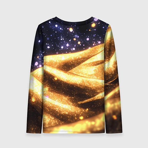 Женский лонгслив Золотая текстура и синее небо / 3D-принт – фото 2
