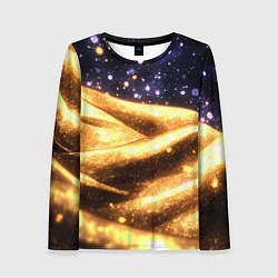 Лонгслив женский Золотая текстура и синее небо, цвет: 3D-принт