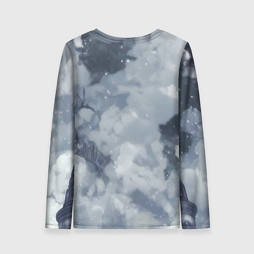 Женский лонгслив Бэтмен на фоне снегопада / 3D-принт – фото 2