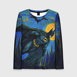Женский лонгслив Бэтмен в стиле Ван-Гога