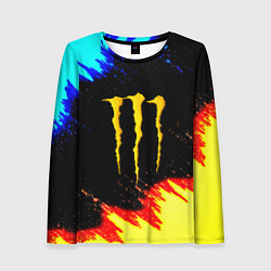 Лонгслив женский Monster energy огненные краски, цвет: 3D-принт