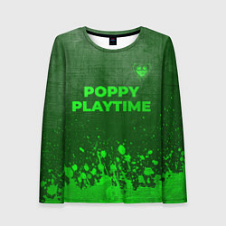 Женский лонгслив Poppy Playtime - green gradient посередине