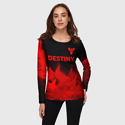 Лонгслив женский Destiny - red gradient посередине, цвет: 3D-принт — фото 2