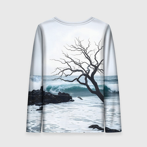 Женский лонгслив Дерево в море / 3D-принт – фото 2