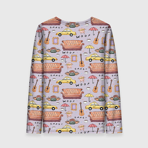 Женский лонгслив Друзья - паттерн / 3D-принт – фото 2