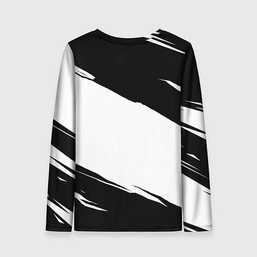 Женский лонгслив PUBG черно белые краски / 3D-принт – фото 2