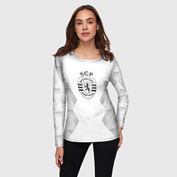 Лонгслив женский Sporting white poly, цвет: 3D-принт — фото 2