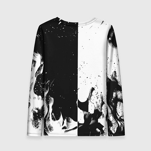 Женский лонгслив Nasa черно белый огонь / 3D-принт – фото 2