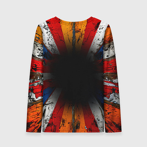 Женский лонгслив Футбольный мяч в ярких линиях / 3D-принт – фото 2