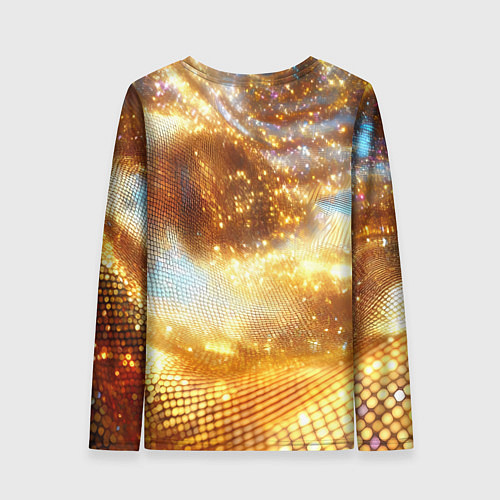 Женский лонгслив Блестящая золотая текстура / 3D-принт – фото 2