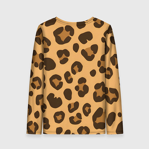 Женский лонгслив Коричневые пятна леопарда / 3D-принт – фото 2