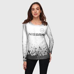 Лонгслив женский Nissan - white gradient посередине, цвет: 3D-принт — фото 2