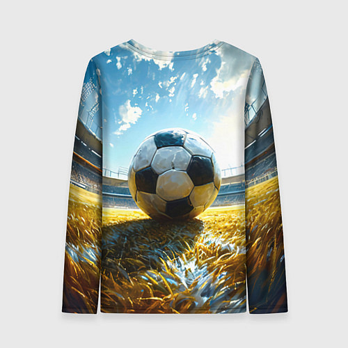 Женский лонгслив Футбольный мяч на стадионе / 3D-принт – фото 2