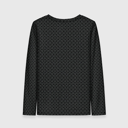 Женский лонгслив Чёрный текстурированный мелкие квадраты / 3D-принт – фото 2