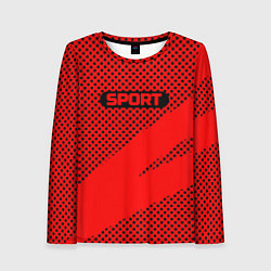 Женский лонгслив Sport красно-чёрный текстурный