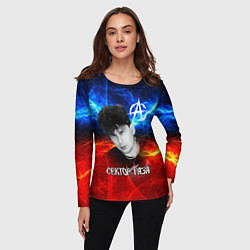 Лонгслив женский Сектор газа молнии на фоне, цвет: 3D-принт — фото 2