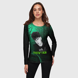 Лонгслив женский Сектор газа зеленый фон, цвет: 3D-принт — фото 2