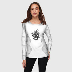 Лонгслив женский Cyberpunk 2077 white poly, цвет: 3D-принт — фото 2