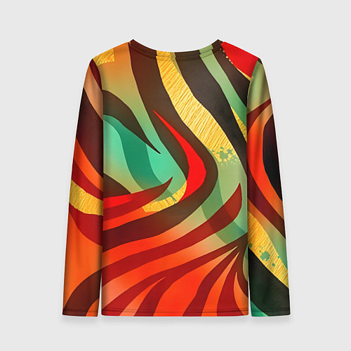Женский лонгслив Жаркая полосатая абстракция / 3D-принт – фото 2