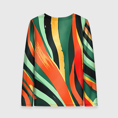 Женский лонгслив Тропическая жаркая абстракция / 3D-принт – фото 2