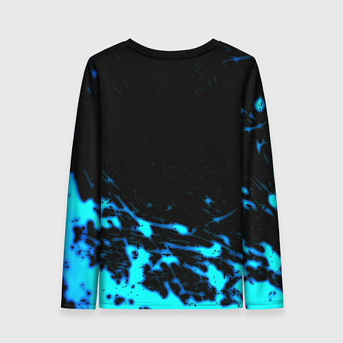 Женский лонгслив Monster energy голубые краски / 3D-принт – фото 2