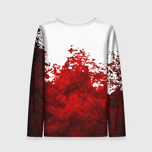 Женский лонгслив Юрий Хой бело-красный фон / 3D-принт – фото 2