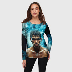 Лонгслив женский Артуро Гатти в дыму, цвет: 3D-принт — фото 2