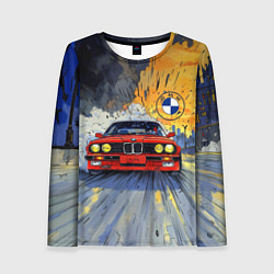 Женский лонгслив Красная BMW на скорости