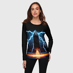 Лонгслив женский Боксерская груша и молния, цвет: 3D-принт — фото 2