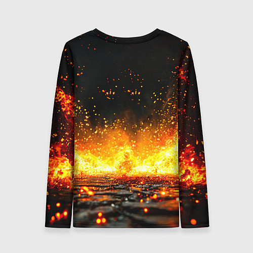 Женский лонгслив Боксер в огне / 3D-принт – фото 2