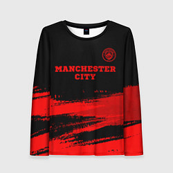 Лонгслив женский Manchester City - red gradient посередине, цвет: 3D-принт
