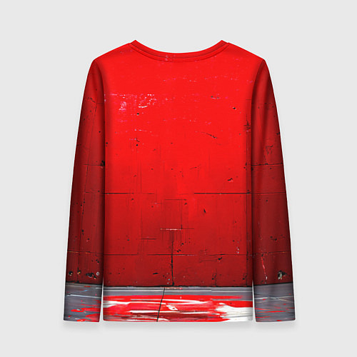 Женский лонгслив Боец джиу-джитсу на красном / 3D-принт – фото 2