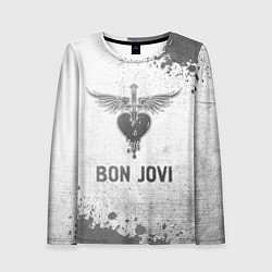 Женский лонгслив Bon Jovi - white gradient