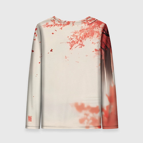 Женский лонгслив Черная БМВ и сакура / 3D-принт – фото 2