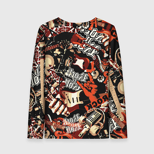 Женский лонгслив Nirvana Kurt Cobain на фоне гитар / 3D-принт – фото 2